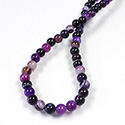 Gemstone Bead - Smooth Round 06MM AGATE DYED PURPLE