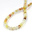Gemstone Bead - Smooth Round 06MM MATTE AGATE DYED AMBER
