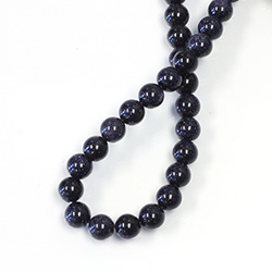 Man-made Bead - Smooth Round 08MM BLUE GOLDSTONE