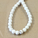 Gemstone Bead - Smooth Round 08MM MATTE WHITE HOWLITE