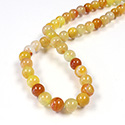 Gemstone Bead - Smooth Round 08MM AGATE DYED AMBER