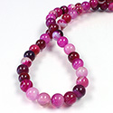 Gemstone Bead - Smooth Round 08MM AGATE DYED FUCHSIA