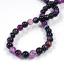 Gemstone Bead - Smooth Round 08MM AGATE DYED PURPLE