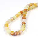 Gemstone Bead - Smooth Round 08MM MATTE AGATE DYED AMBER