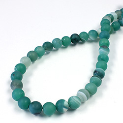 Gemstone Bead - Smooth Round 08MM MATTE AGATE DYED JADE