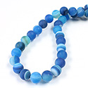 Gemstone Bead - Smooth Round 08MM MATTE AGATE DYED TEAL