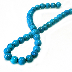 Gemstone Bead - Smooth Round 10MM HOWLITE DYED CHINESE TURQ