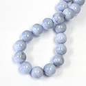 Gemstone Bead - Smooth Round 12MM BLUE LACE AGATE