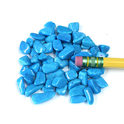 Gemstone Tumble Polished - #2 SIZE QUARTZ DYED LT BLUE