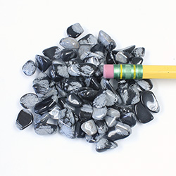 Gemstone Tumble Polished - #2 SIZE SNOWFLAKE OBSIDIAN