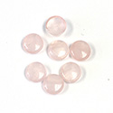 Gemstone Flat Back Single Bevel Buff Top Stone - Round 07MM ROSE QUARTZ