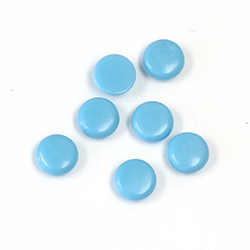 Synthetic Flat Back Single Bevel Buff Top Stone - Round 07MM SYNTH TURQUOISE