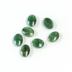 Gemstone Flat Back Single Bevel Buff Top Stone - Oval 07x5MM WYOMING JADE