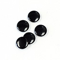 Gemstone Flat Back Single Bevel Buff Top Stone 1.5MM Thick - Round 08.3MM BLACK ONYX