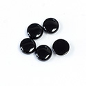 Gemstone Flat Back Single Bevel Buff Top Stone 2.5MM Thick - Round 08.4MM BLACK ONYX