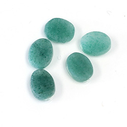 Gemstone Flat Back Single Bevel Buff Top Stone - Oval 10x8MM AVENTURINE-GREEN