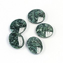 Gemstone Flat Back Single Bevel Buff Top Stone - Oval 12x10MM WYOMING JADE