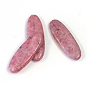 Gemstone Flat Back Single Bevel Buff Top - Oval 22x8MM RHODONITE