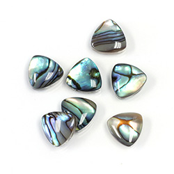 Shellstone Flat Back Buff Top Straight Side Stone - Triangle Antique 09.6x9.6MM ABALONE