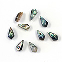 Gemstone Flat Back Buff Top Straight Side Stone - Spear 10x5MM ABALONE
