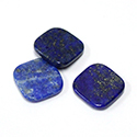 Gemstone Flat Back Buff Top Straight Side Stone - Square Antique 12x12MM LAPIS LAZULI