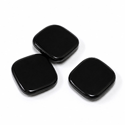 Gemstone Flat Back Buff Top Straight Side Stone - Square Antique 12x12MM BLACK ONYX