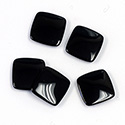 Gemstone Flat Back Buff Top Straight Side Stone - Square Antique 12x12MM BLACK ONYX