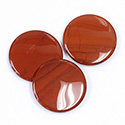 Gemstone Flat Back Buff Top Straight Side Stone - Round 18MM RED JASPER