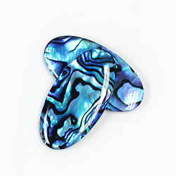 Shellstone Flat Back Buff Top Straight Side Stone - Oval 30x16MM BLUE PAUA 
