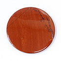 Gemstone Flat Back Buff Top Straight Side Stone - Round 35MM RED JASPER