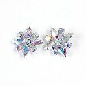 Preciosa Rhinestone Brass Button - Star 20MM CRYSTAL AB-RHODIUM