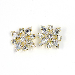 Preciosa Rhinestone Brass Button - Star 20MM CRYSTAL-GOLD