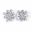 Preciosa Rhinestone Brass Button - Flower 23MM CRYSTAL-RHODIUM