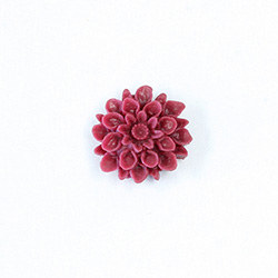 Plastic Carved No-Hole Flower - Dahlia 18MM MATTE MAROON