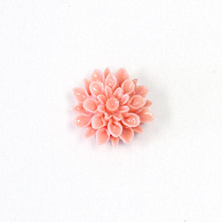 Plastic Carved No-Hole Flower - Dahlia 18MM PINK CORAL