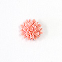 Plastic Carved No-Hole Flower - Dahlia 18MM PINK CORAL