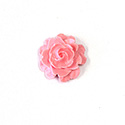 Plastic Carved No-Hole Flower - Rose Bloom 22.5MM MATTE Dusty Pink