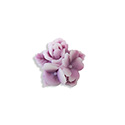 Plastic Carved No-Hole Flower - Round Bouquet 2-tone Opaque 15MM MATTE DK PURPLE