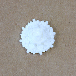 Plastic Carved Flower - Cluster Round 25MM MATTE WHITE