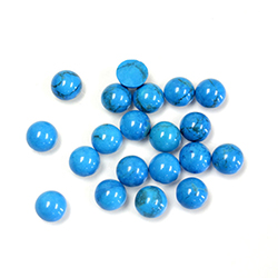 Gemstone Cabochon - Round 04MM HOWLITE DYED TURQUOISE