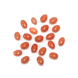 Gemstone Cabochon - Oval 06x4MM DOLOMITE DYED CORAL