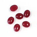 Gemstone Cabochon - Oval 10x8MM JADE DYED RED