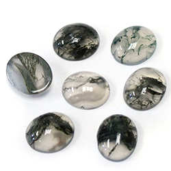 Gemstone Cabochon - Oval 12x10MM MOSS AGATE
