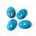 Gemstone Cabochon - Oval 14x10MM HOWLITE DYED CHINESE TURQ