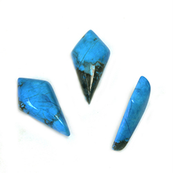 Gemstone Cabochon - Spear 24x12x5MM HOWLITE LIGHT BLUE TURQUOISE