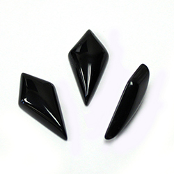 Gemstone Cabochon - Spear 24x12x5MM BLACK ONYX