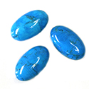Gemstone Cabochon - Oval 24x14MM HOWLITE DYED TURQUOISE