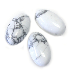 Gemstone Cabochon - Oval 24x14MM WHITE HOWLITE