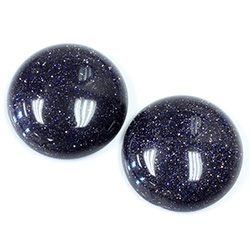 Man-made Cabochon - Round 25MM BLUE GOLDSTONE