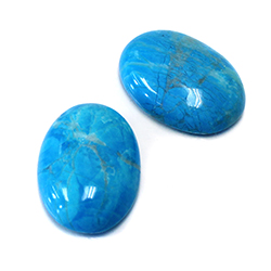 Gemstone Cabochon - Oval 25x18MM HOWLITE DYED CHINESE TURQ